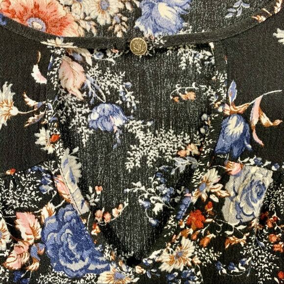 American Eagle Flowy Gauzy Floral Peasant Blouse Top Small - Picture 9 of 11